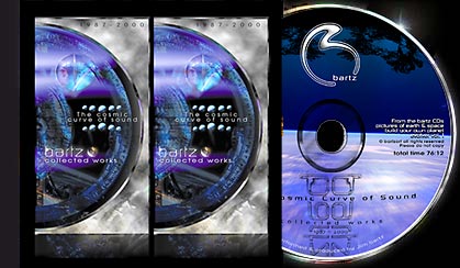 graphic of Bartz 'Cosmic Curve of Sound' compilation CD.